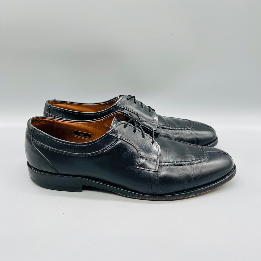 Allen Edmonds Shoes Mens 9 Black Leather Brewster Split Toe Derby Oxford Dress